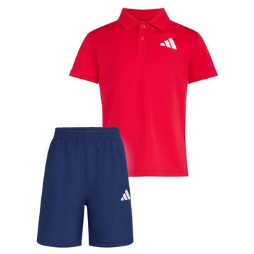 Adidas Toddler Boys' Polo Shirt And Woven Shorts Set