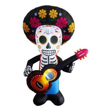 HKS Global Resources Skeleton Guitar Halloween Inflatable
