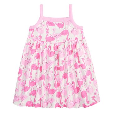 Wanderling Baby Girls' Flamingo Party Strap Dress