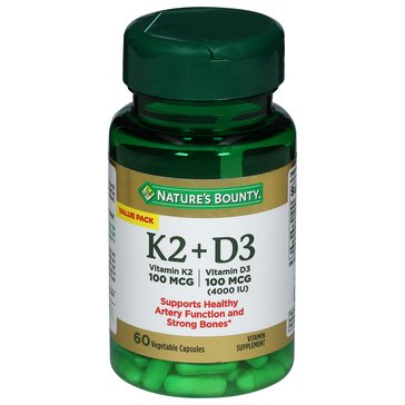 Nature's Bounty K2 and D3 Capsules
