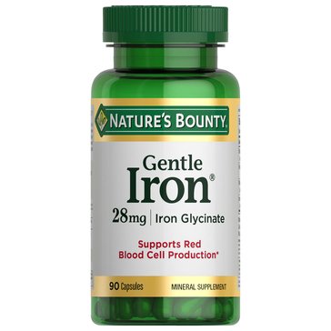 Nature's Bounty Gentle Iron 28mg Iron Glycinate Capsules