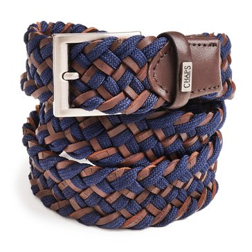 Stone Mountain Chaps Men's Nylon Leather Woven Belt 