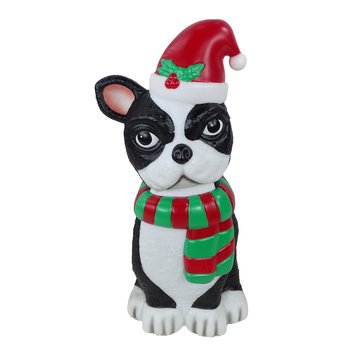 Alpine French Bulldog with Santa Hat