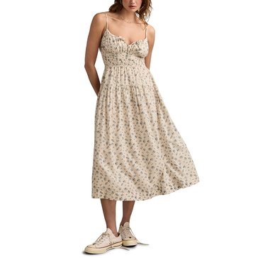 Lucky Brand Women's Smocked Waist Midi Dress