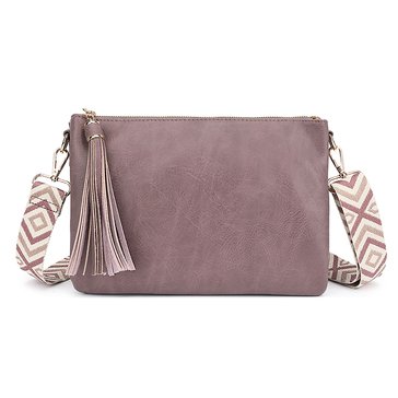 DS Bags NY Fashion Triple Compartment Crossbody With Guitar Strap
