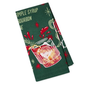Design Imports Holiday Burbon Printed Floursack Dishtowel