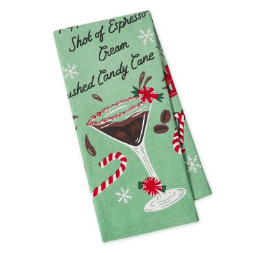 Design Imports Peppermint Espresso Martini Printed Floursack Dishtowel