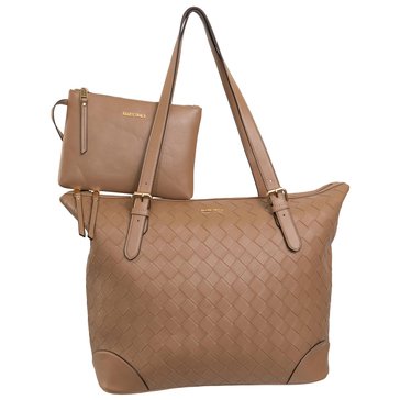 Ellen Tracy 20 Woven East West Book Tote With Laptop Sleeve
