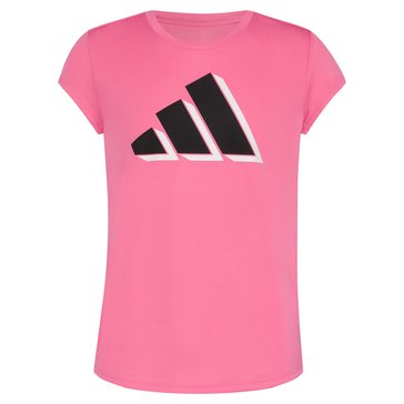 Adidas Big Girls' 3 Bar Shadow Logo Graphic Tee