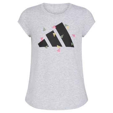Adidas Big Girls' 3 Bar Logo Confetti Graphic Tee