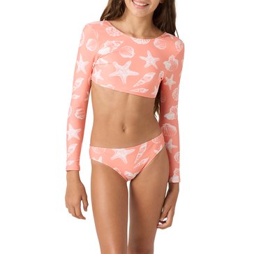 O'Neill Big Girls' Sandy Seashells Crop 2-Piece Swimsuit