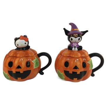 Blue Sky Hello Kitty and Kuromi Halloween Pumpkin Mugs Gift Set
