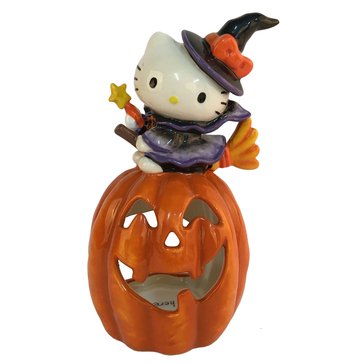 Blue Sky Hello Kitty Witch Pumpkin Tealight Holder