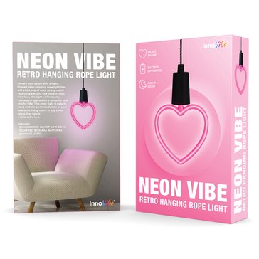 InnoVibe Heart Shaped Retro Hanging Rope Light