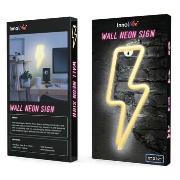 InnoVibe Lightning Bolt Neon Wall Sign