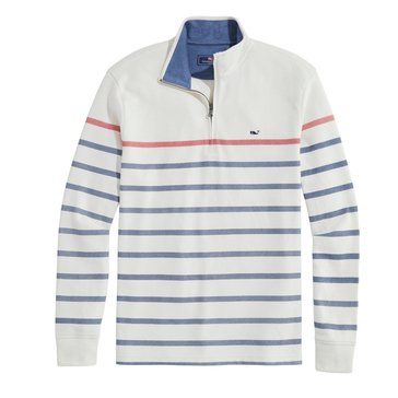 Vineyard Vines Men's Breton Stripe Saltwater Zip Pullover