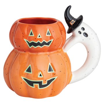 Mud Pie Halloween Pumpkin Glow In The Dark Mug