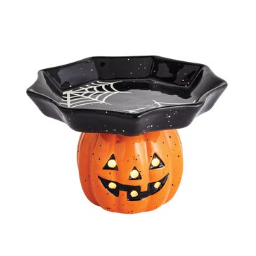 Mud Pie Halloween Pumpkin LED Candy Pedestal