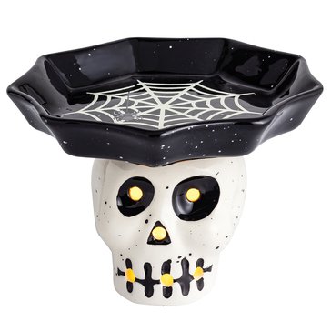 Mud Pie Halloween Skeleton LED Candy Pedestal