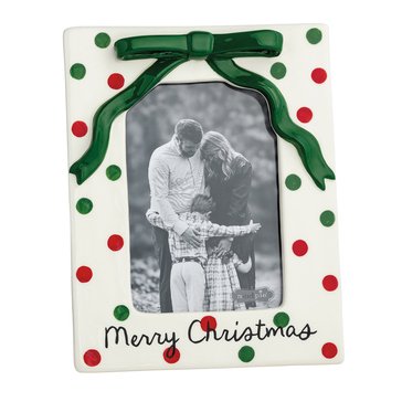 Mud Pie Dot Ceramic Bow Frame