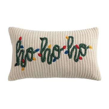 Mud Pie Ho Ho Christmas Chunky Knit Pillow