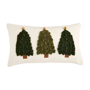 Mud Pie Lumb Velvet Ribbon Tree Pillow