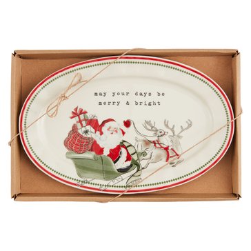 Mud Pie Merry Bright Sentiment Plate