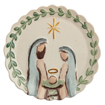 Mud Pie Nativity Round Platter
