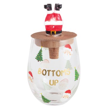 Mud Pie Bottoms Light Up Stopper Glass