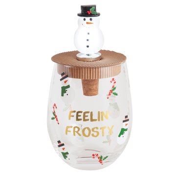 Mud Pie Frosty Light Up Stopper Glass