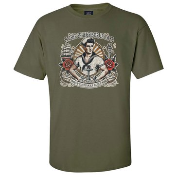 The Game Adult Classic Sailor Ship At Harbor Tee Shirt