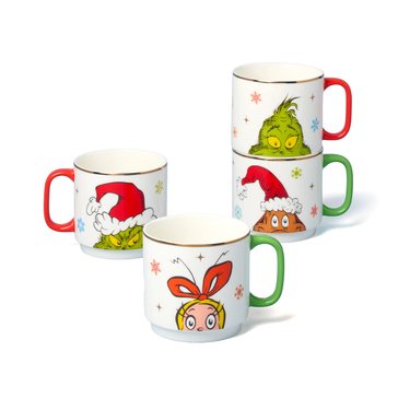 Lenox Merry Grinchmas Stackable Mugs, Set of 4
