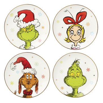Lenox Merry Grinchmas Accent Plates, Set of 4