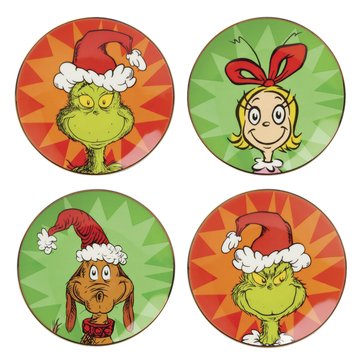 Lenox Merry Grinchmas Tidbit Plates, Set of 4