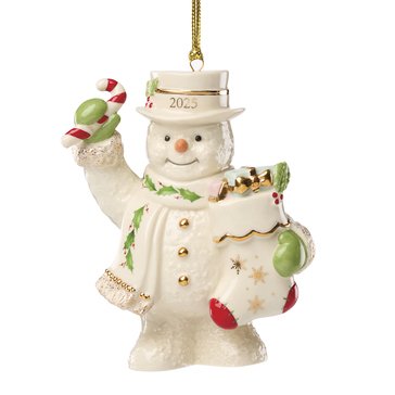 Lenox 2025 Snowman With Stocking Ornament