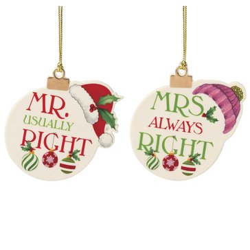 Lenox Mr And Mrs Ornament, Set of 2