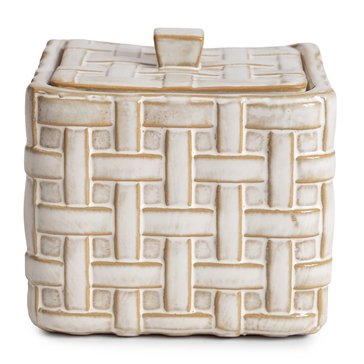 Kassatex Cane Ceramic Cotton Jar