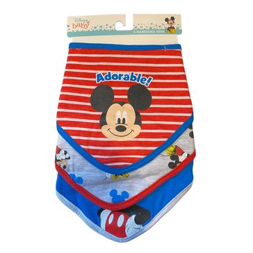 Mickey Mouse Infant Boys' Bibs, 3-Pack