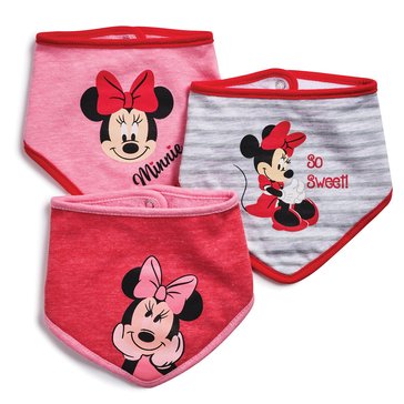 Disney Infant Girls' Minnie Mouse Bibs, 3-Pack
