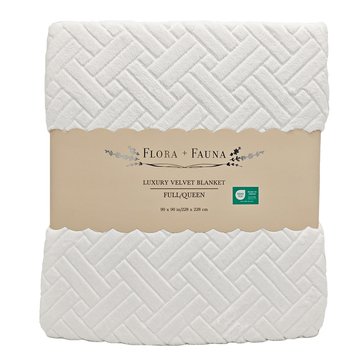 Flora and Fauna Etched Velvet Blanket