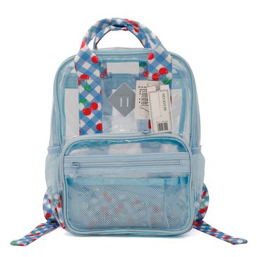Rampage Clear PVC Double Top Handle Cherry Print Backpack