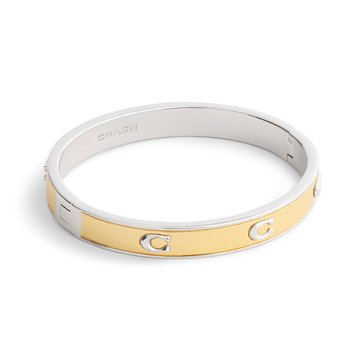 Coach Metal Inlay Pegged C Hinged Bangle