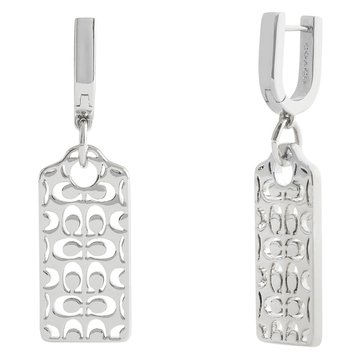 Coach Cut Out Hangtag Drop Earrings