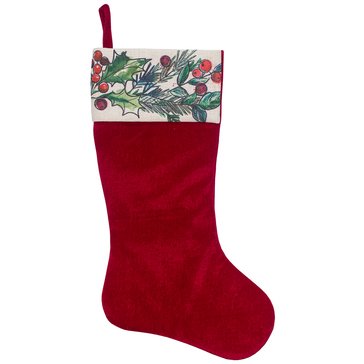 HKS Global Resources Velvet and Natural Linen Stocking