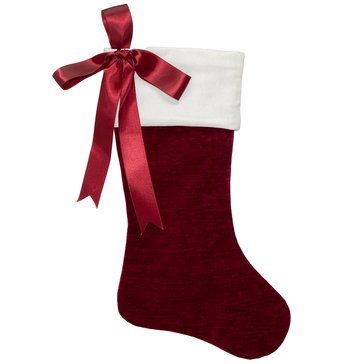 HKS Global Resources Matte Velvet with Satin Bow Stocking