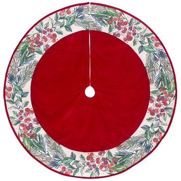 HKS Global Resources Linen and Velvet Tree Skirt