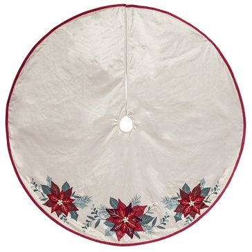 HKS Global Resources Velvet Pointsettia Tree Skirt