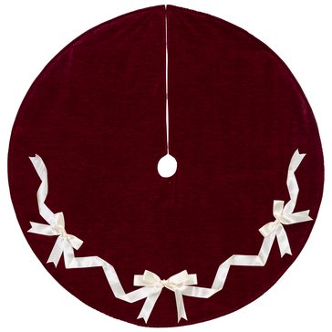 HKS Global Resources Matte Velvet with Satin Bow Tree Skirt