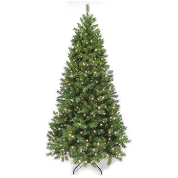 HKS Global Resources 7-Foot Prelit Forest Pine Color Changing Lights Artificial Christmas Tree
