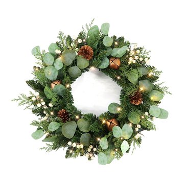 HKS Global Resources 24-Foot Prelit Eucalyptus Cedar Wreath